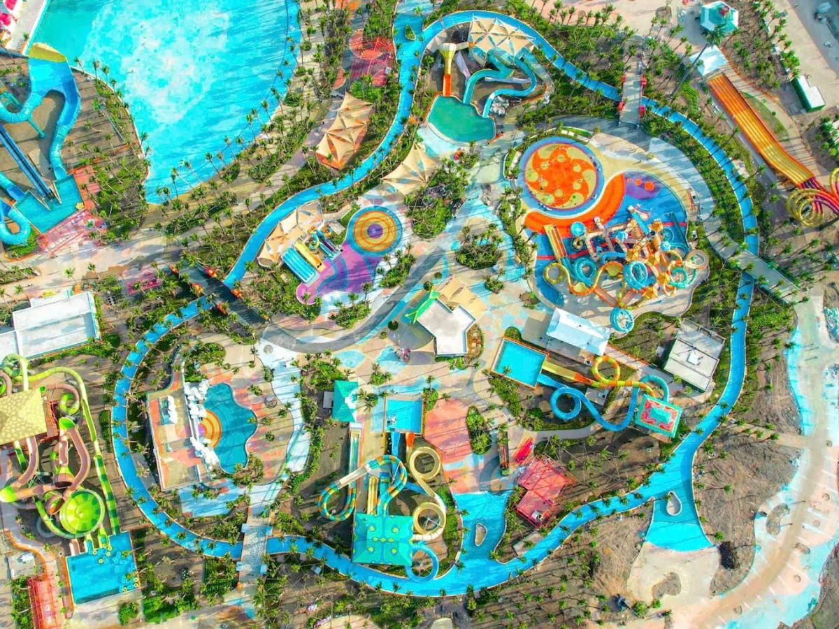 Toàn cảnh công viên nước Sun World Ha Nam nhìn từ trên cao.