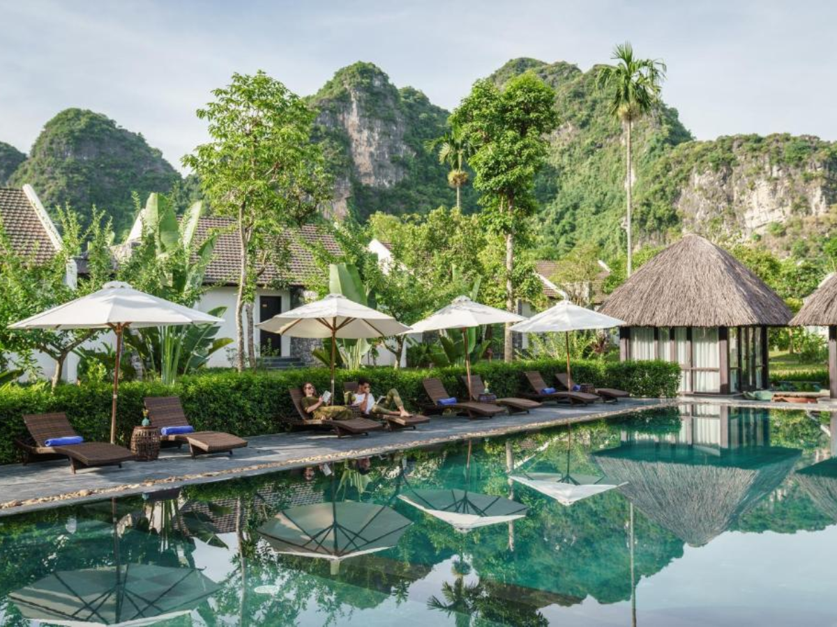 Thiết kế của Aravinda Resort Ninh Binh là sự giao thoa tinh tế giữa phong cách truyền thống Việt Nam và hơi thở hiện đại. (Nguồn: Sưu tầm)