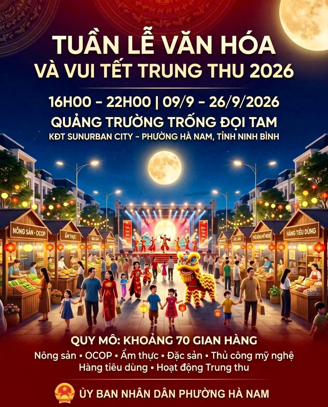 Tuần lễ Văn hóa và Vui Tết Trung thu 2026 tại SunUrban City diễn ra với nhiều hoạt động thú vị. (Nguồn: Sưu tầm)