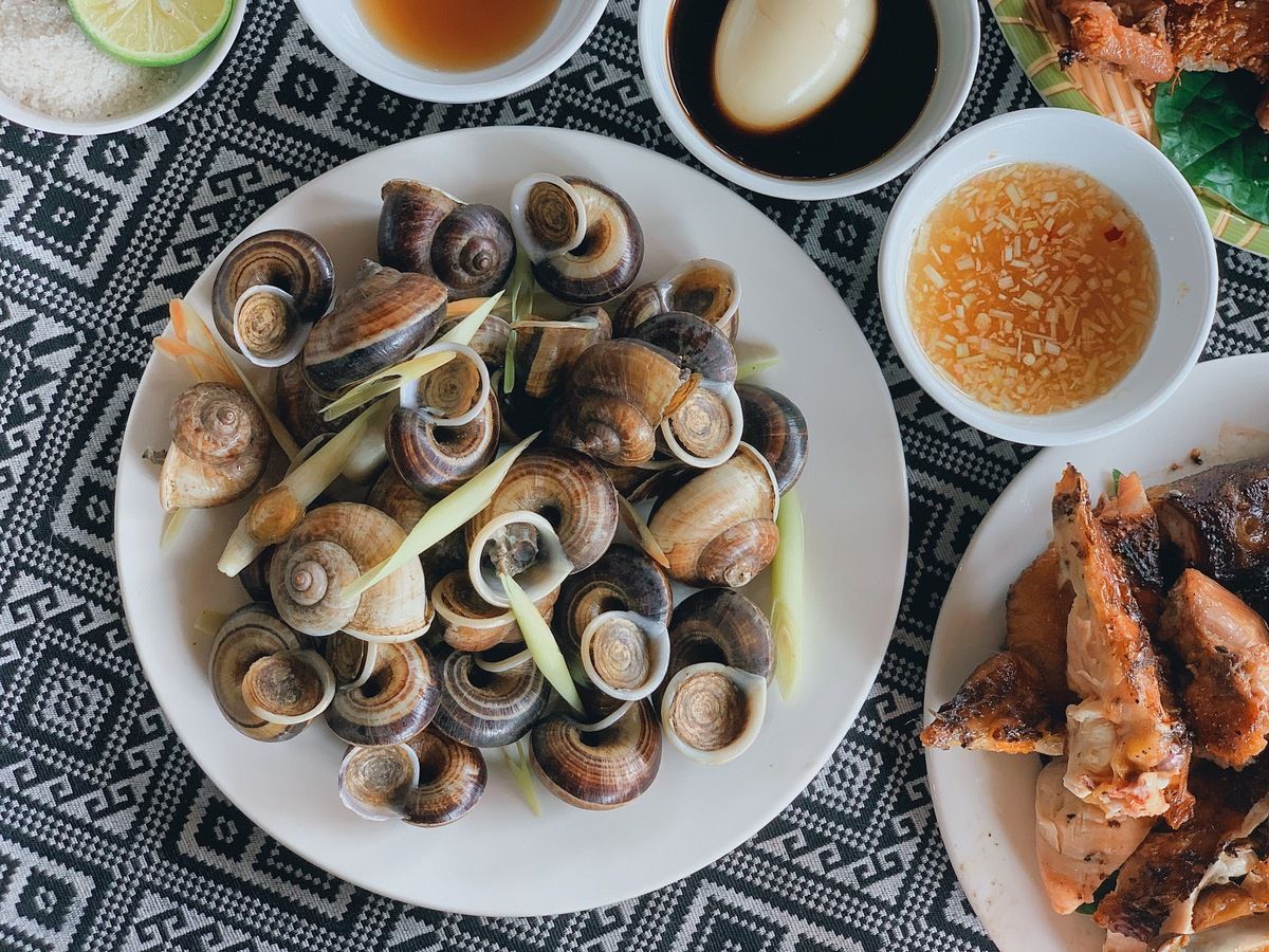 Ốc núi Ninh Bình có thịt giòn dai, vị ngọt tự nhiên và thường được chế biến cùng sả, gừng, ớt. (Nguồn: Sưu tầm)