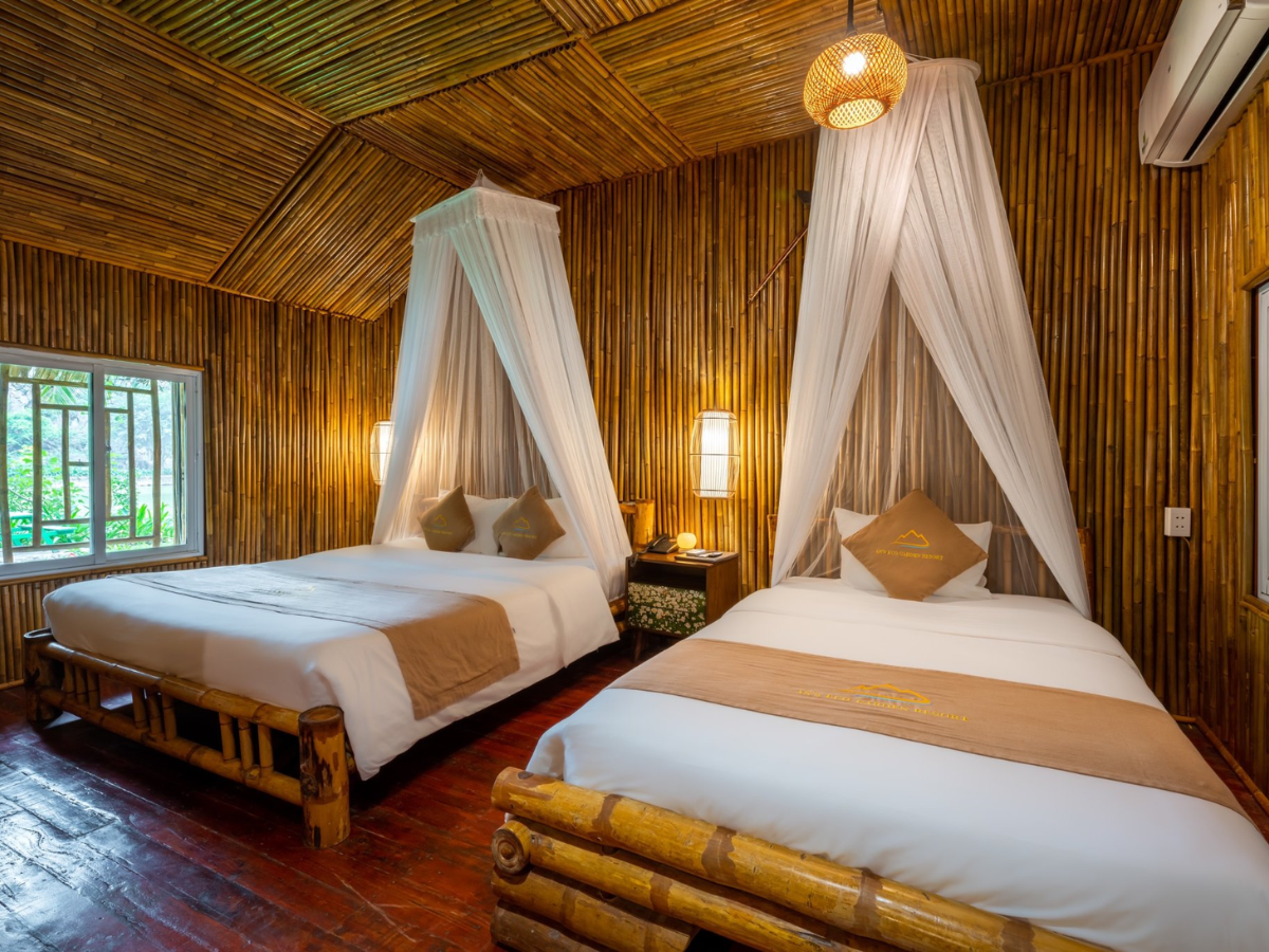 Một phòng nghỉ ở An's Eco Garden Resort Ninh Binh. (Nguồn: Sưu tầm)