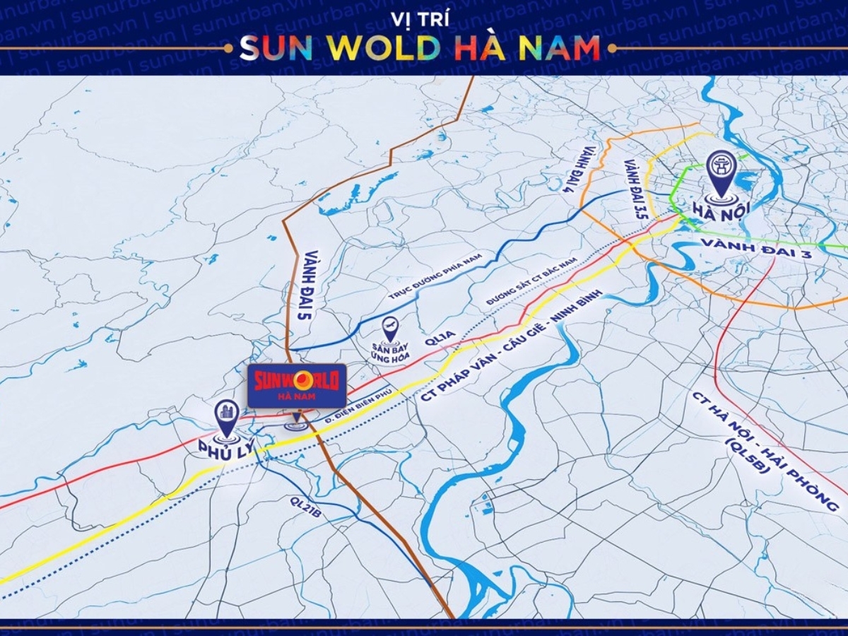 Quãng đường từ Ninh Bình đến Sun World Ha Nam khá gần và thuận tiện di chuyển.