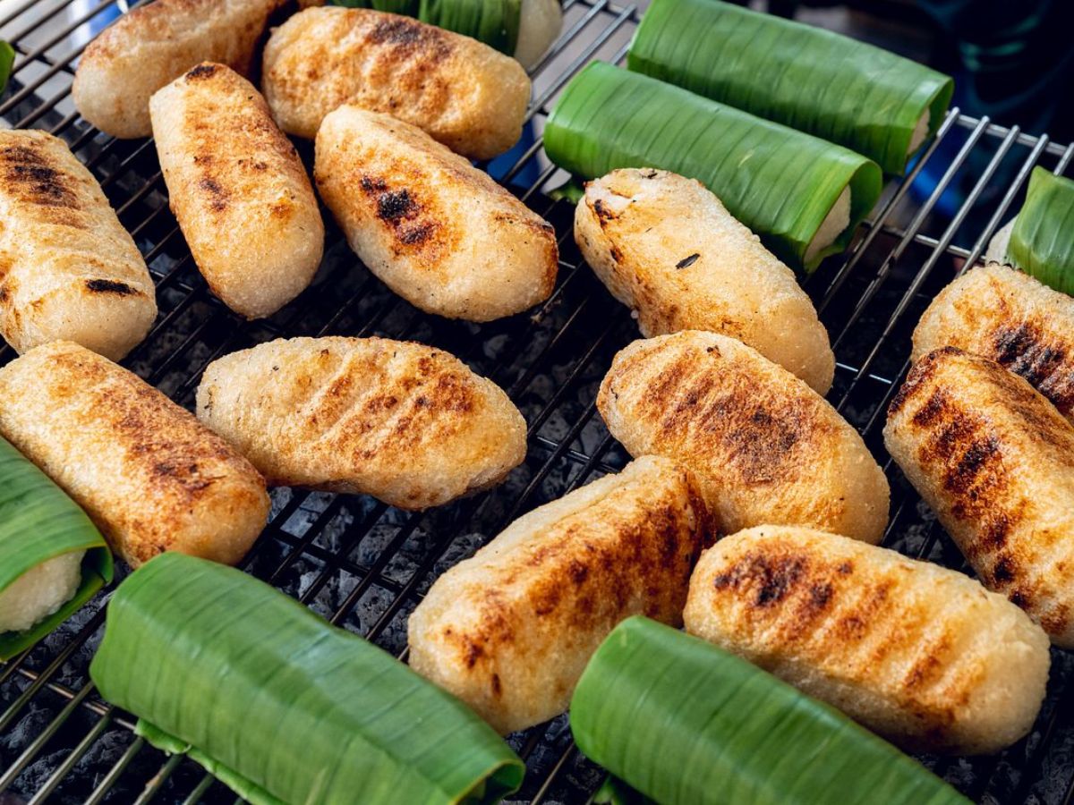 Món chuối nếp nướng dẻo, béo, thơm ngậy, đã ăn là mê.